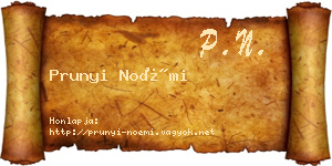 Prunyi Noémi névjegykártya